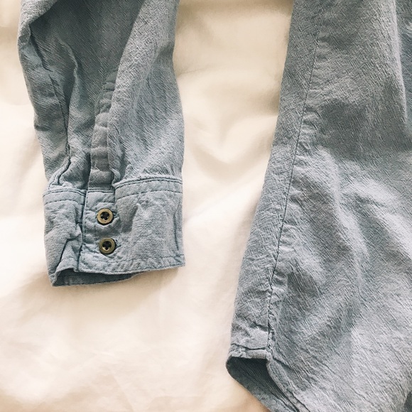 Classic Button Down Jean Denim Collar Pocket Shirt - Picture 3 of 4